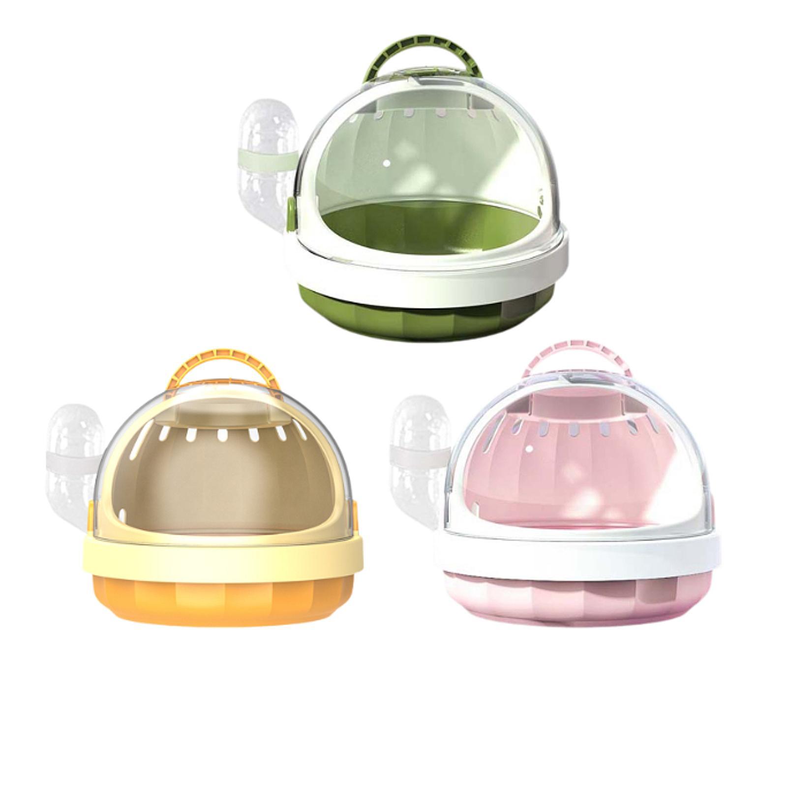 Hamster Carrier Cage with Water Bottle Habitat Hamster Travel Carrier Pet Outgoing Cage for Chinchilla Hedgehog Dwarf Hamster